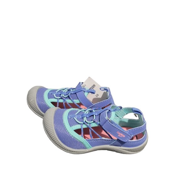 OshKosh B'Gosh Baby-Girl's Atka Mesh Athletic Bumptoe Cutout Sneaker, Periwinkle - Picture 3 of 6